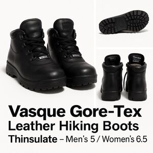Vasque Gore-Tex Leather Hiking Boots Thinsulate Men’s 5 Women’s 6.5 Waterproof